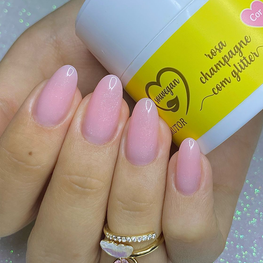 Gel Construtor Sou Vegan Rosa Champagne com Glitter 20g
