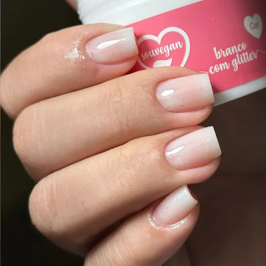 Gel Construtor Sou Vegan Branco com Glitter 20g