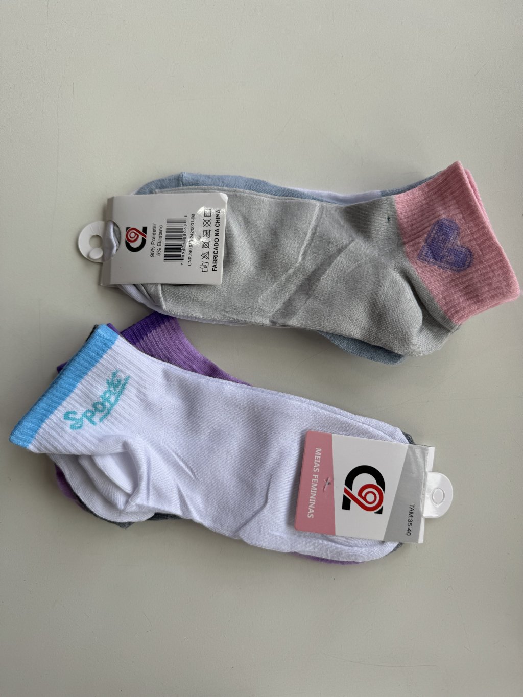 Kit MEIA bicolor com 3 pares 