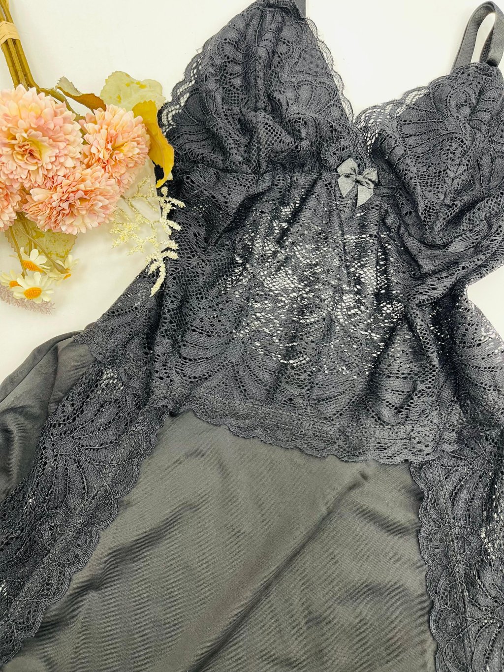 CAMISOLA MARINA DETALHE EM RENDA