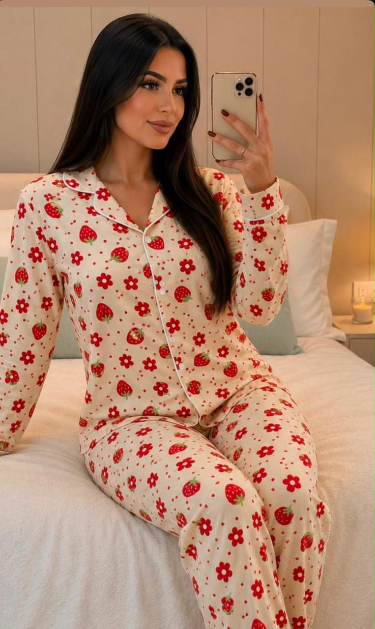 Pijama botão inverno Suede  LARA 