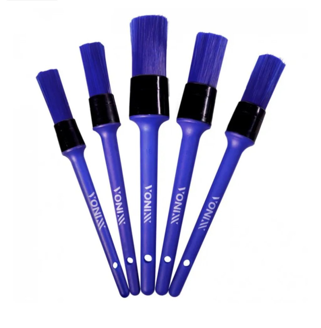 Kit com 5 Pincéis para Detalhamento Automotivo (Partes Externas) Vonixx