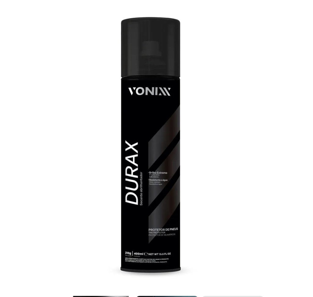Durax Aerossol Selante para Pneus Máximo Brilho Vonixx 400ml