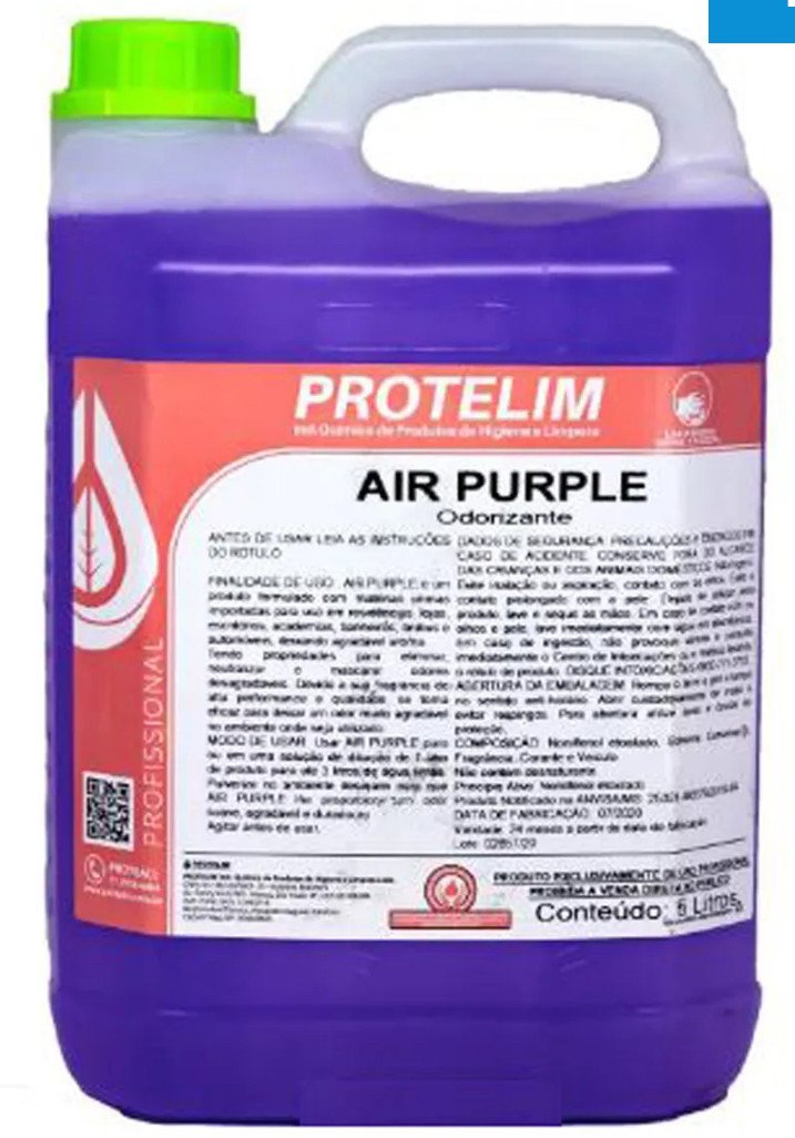Prot Air PURPLE Aromatizante de Ambientes Protelim (5 Litros) Diluição: Até 1:3