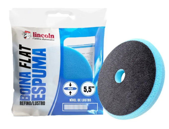 Boina Espuma Azul Flat 5,5 Pol. Sv Refino Lustro Lincoln 