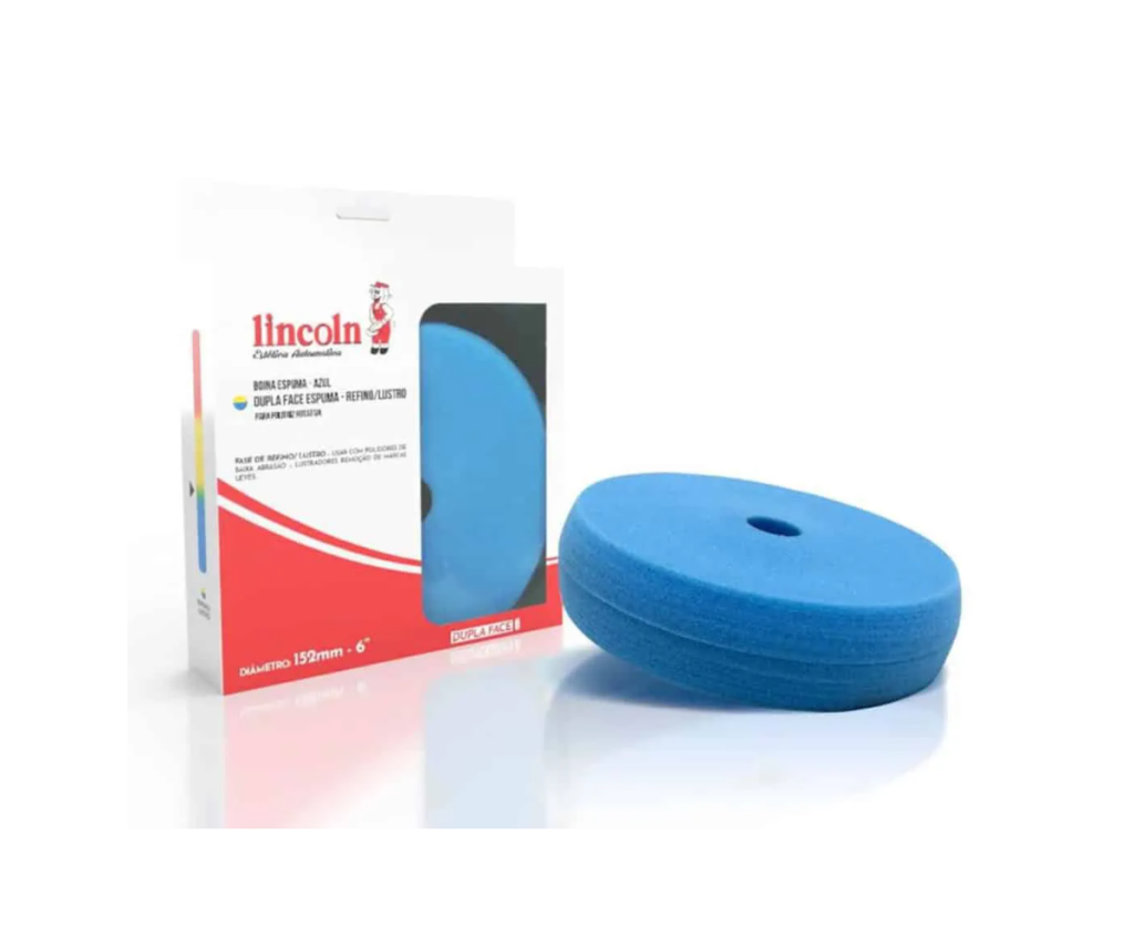 Boina Dupla Face Espuma - REFINO/LUSTRO - Azul 6'' Lincoln Polidores