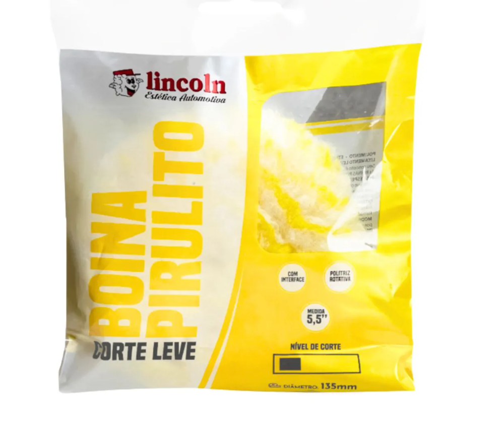 BOINA 5,5 PIRULITO CORTE LEVE ( LISTRA AMARELA) COM INTERFACE ROTATIVA LINCOLN
