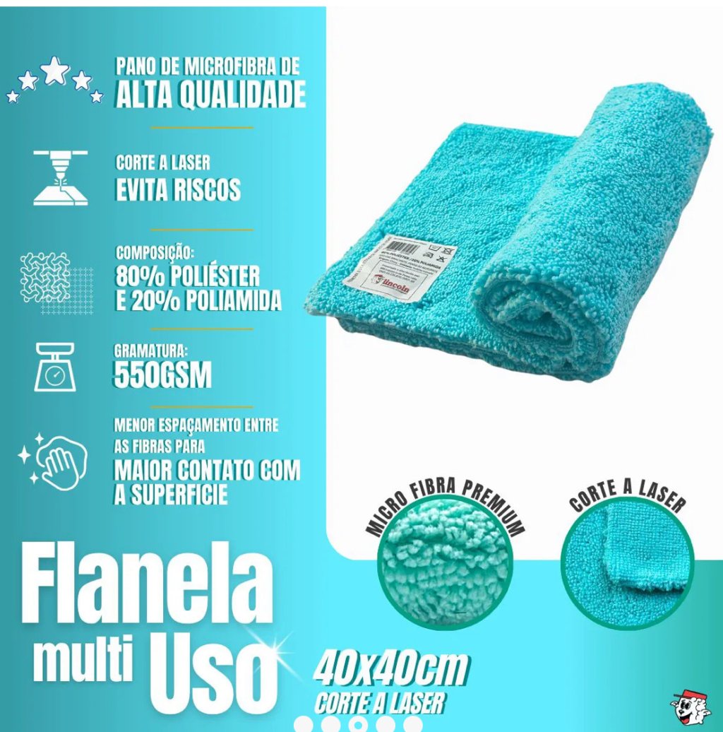 PANO DE MICROFIBRA 40X40 VERDE 550 GSM LINCOLN