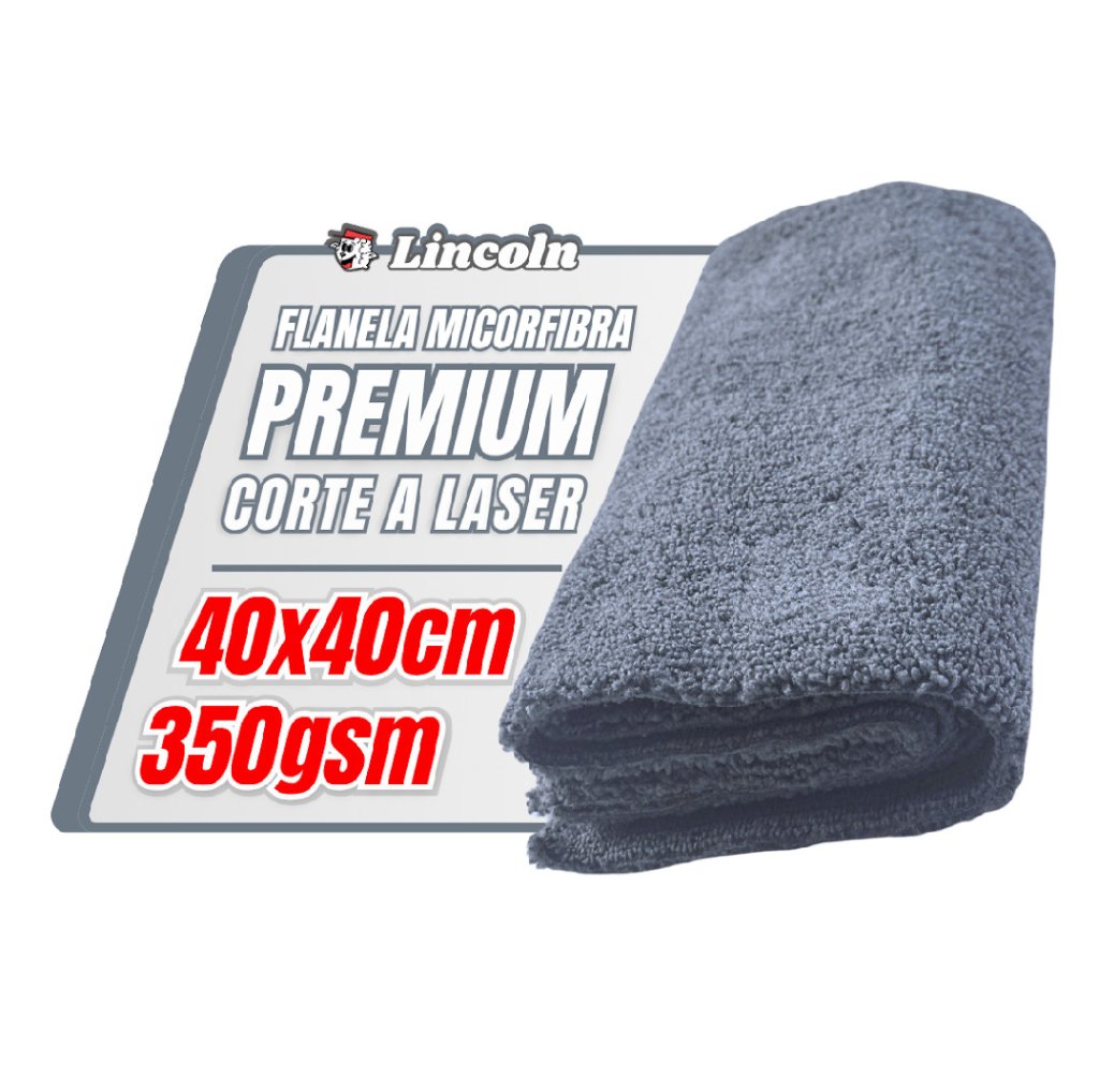 PANO DE MICROFIBRA 40X40 CINZA 350 GSM LINCOLN