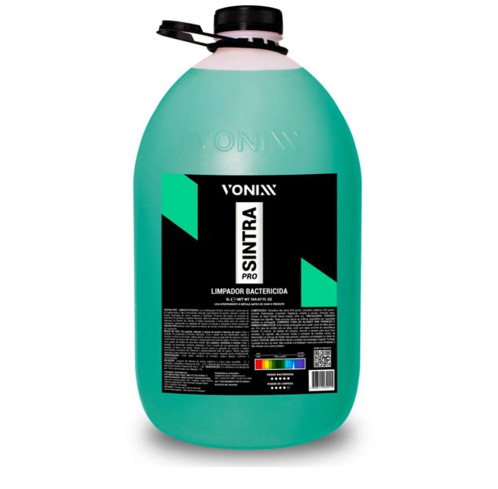 Sintra PRO - Limpeza Interna de Veículos Limpador Bactericida - Vonixx (5 Litros) Diluição: Até 1:50