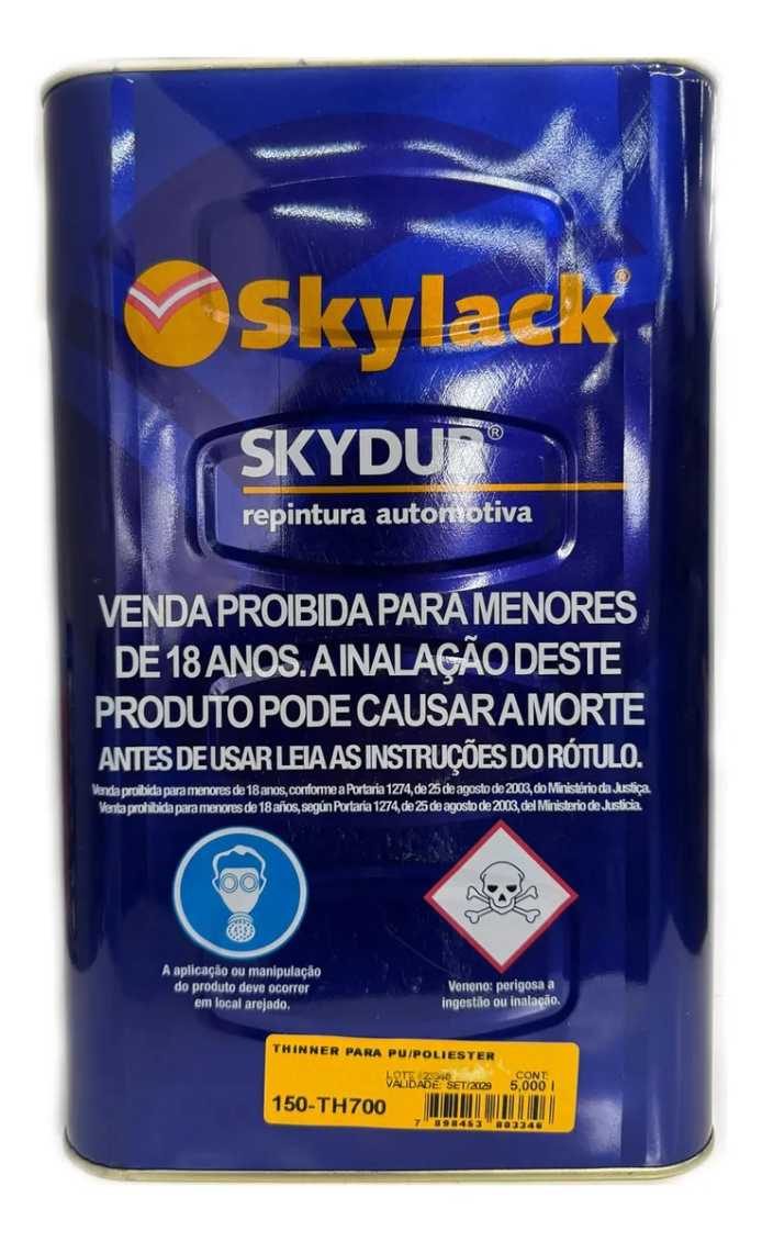 THINNER PARA PU/POLIESTER TH700 5,00L SKYLACK