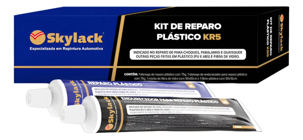 KIT REPARO P/PLASTICO C/2 BISNAGA+1MANTA KR5 SKYLACK
