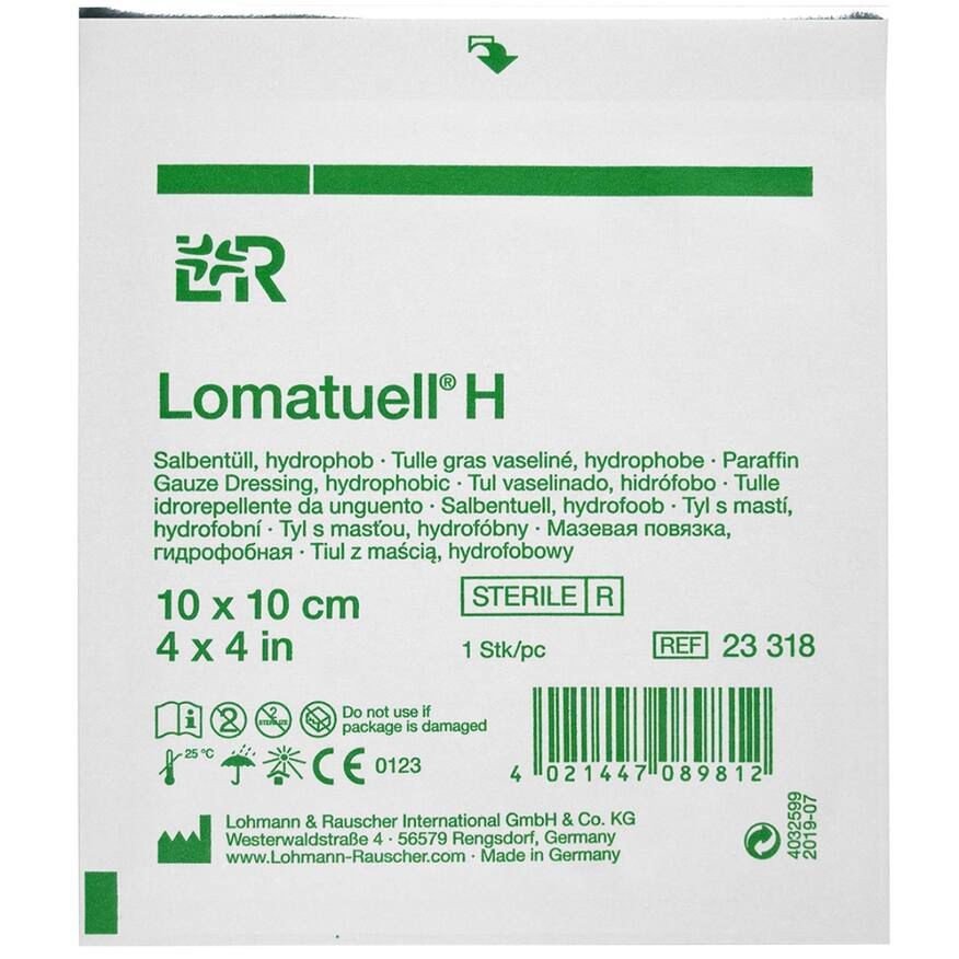 CURATIVO RAYON C/PETROLATO 10,0 X 10,00 LOMATUELL H 