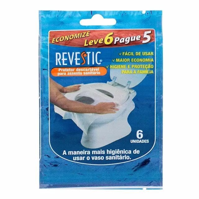 PROTETOR PARA ASSENTO SANITÁRIO DESCARTÁVEL REVESTIC COM 6 UNIDADES