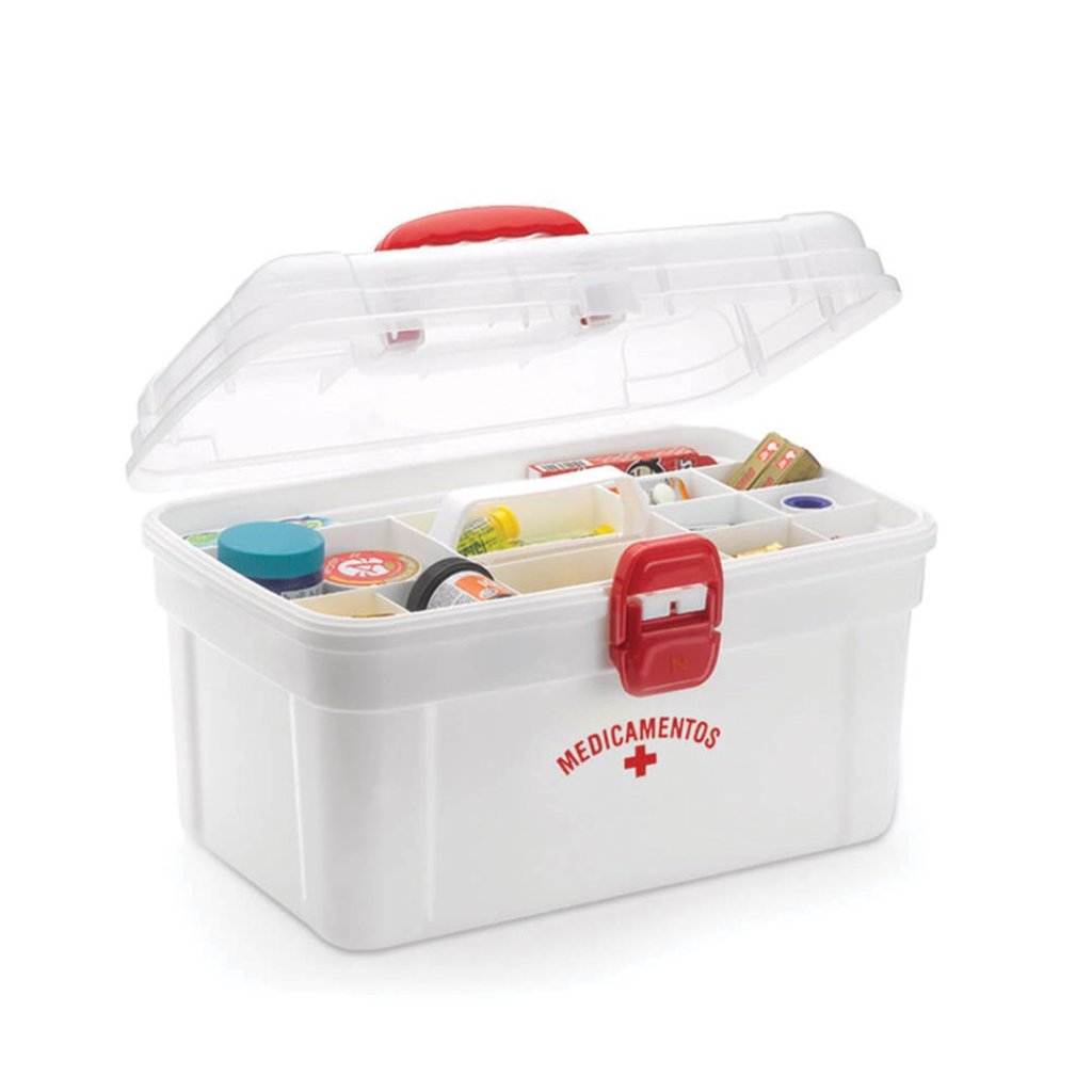 CAIXA PARA MEDICAMENTOS GRANDE COM BANDEJA 