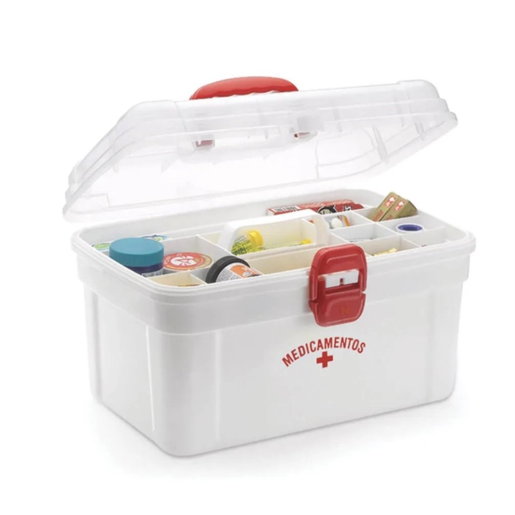 CAIXA PARA MEDICAMENTOS MEGA LUXO COM FRASQUEIRA 12L 