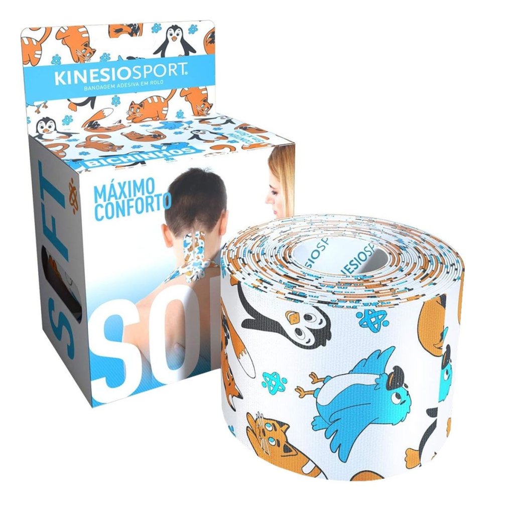BANDAGEM ELÁSTICA ADESIVA KINESIO SPORT SOFT ESTAMPADA BICHINHOS