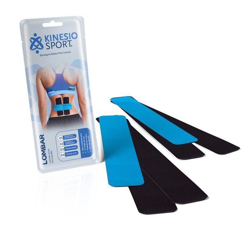 BANDAGEM ELÁSTICA ADESIVA KINESIO SPORT PRÉ-CORTADA LOMBAR