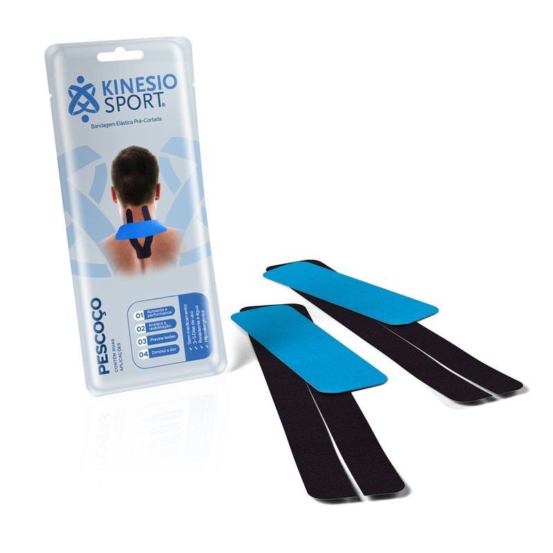 BANDAGEM ELÁSTICA ADESIVA KINESIO SPORT PRÉ-CORTADA PESCOÇO