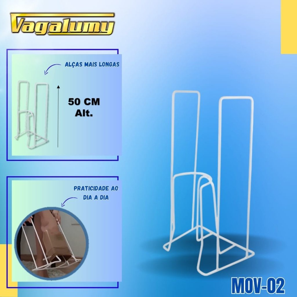 MOV-02 - CALÇADOR P/ MEIA DE COMPRESSÃO - 20X18X50 VAGALUMY