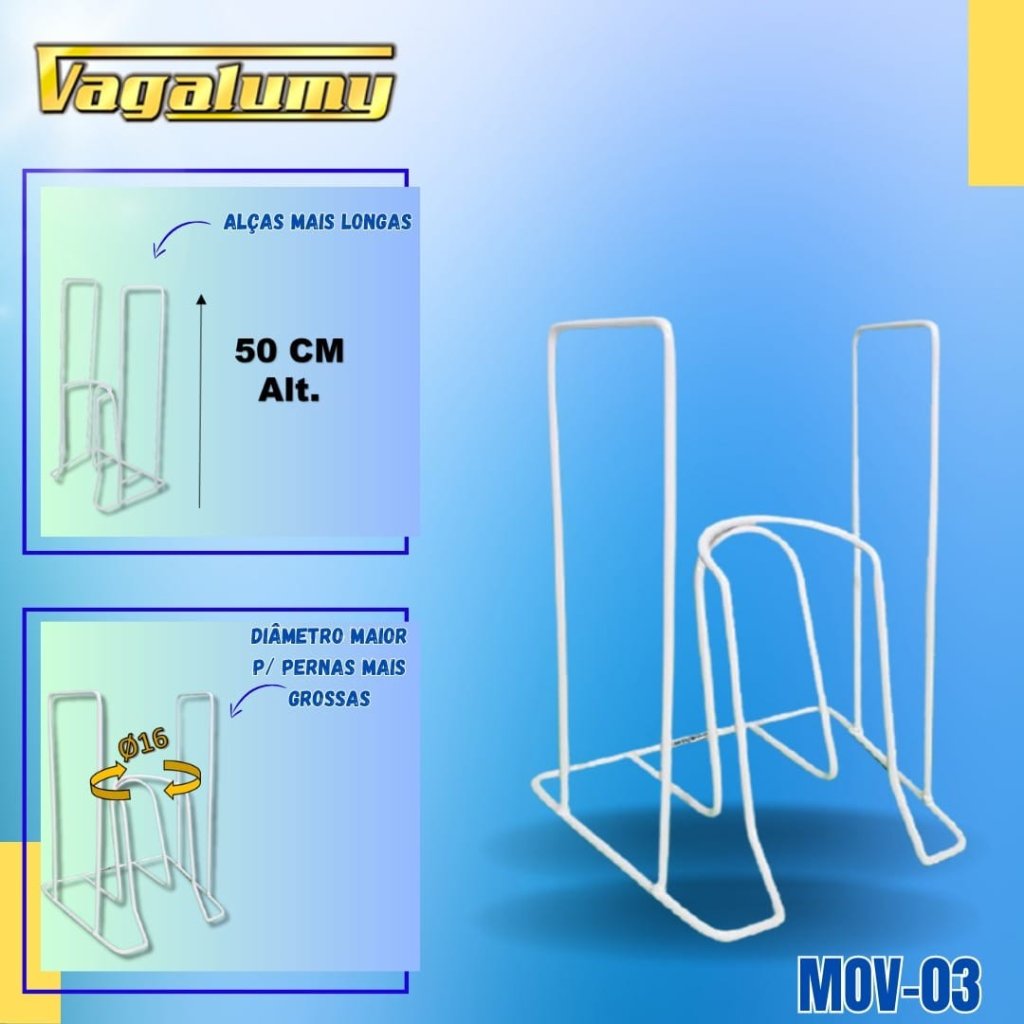 MOV-03 - CALÇADOR P/ MEIA DE COMPRESSÃO - 20X18X50 16 VAGALUMY