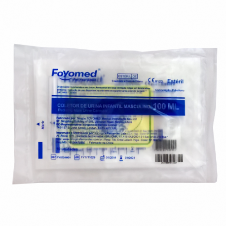 COLETOR DE URINA INFANTIL ESTERIL UNISSEX 100ML FOYOMED