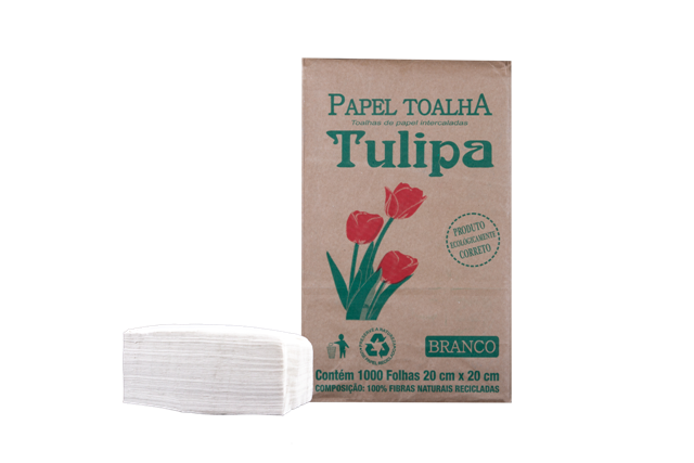 PAPEL TOALHA BRANCO INTERFOLHA 20X20 C/1000 BRANCO 24GRS TULIPA 