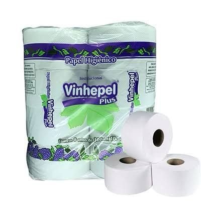 PAPEL HIGIENICO ROLAO INSTITUCIONA 300 METROS 8 ROLOS BRANCO 10CM 19GRS 