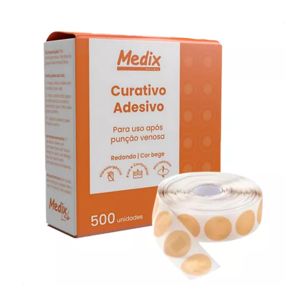 CURATIVO REDONDO BEGE TIPO BLOOD STOP ADESIVO REDONDO C/500 UN