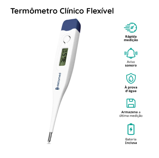 Termômetro Clínico Digital Rígido Dellamed