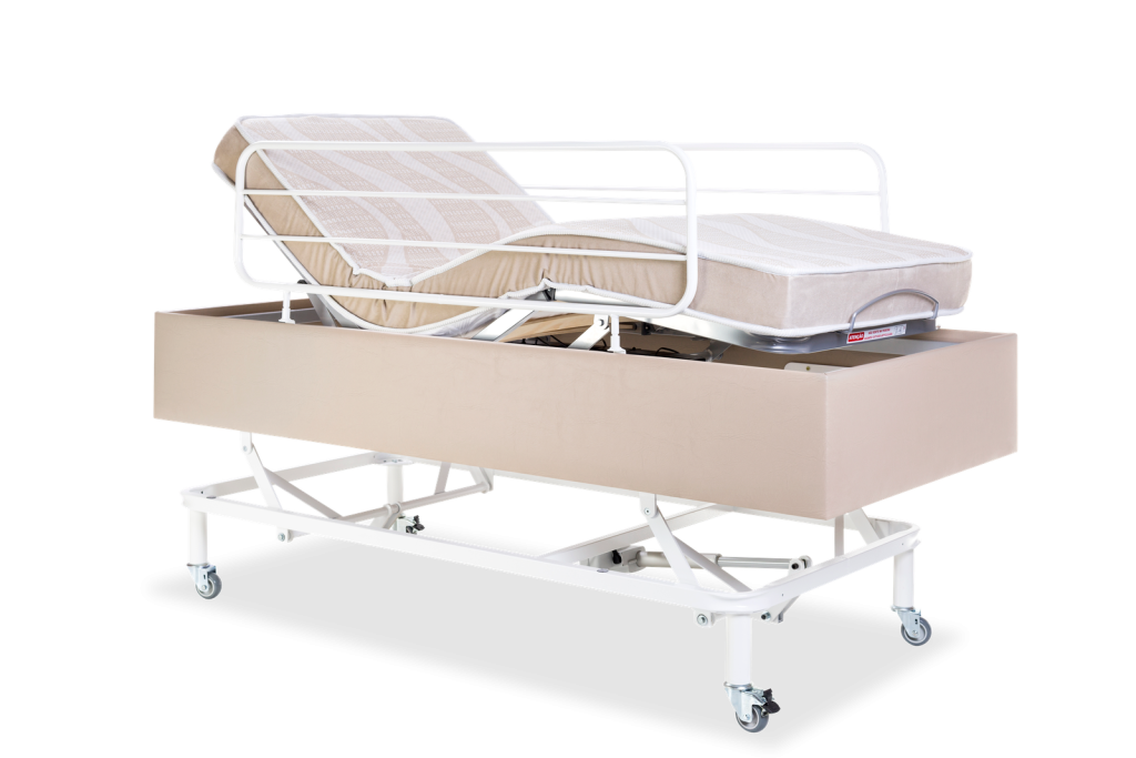 Cama hospitalar Motorizada Confort 3 Movimentos com Regulagem de Altura Pilati + Grade (Sem Colchão) Pilati