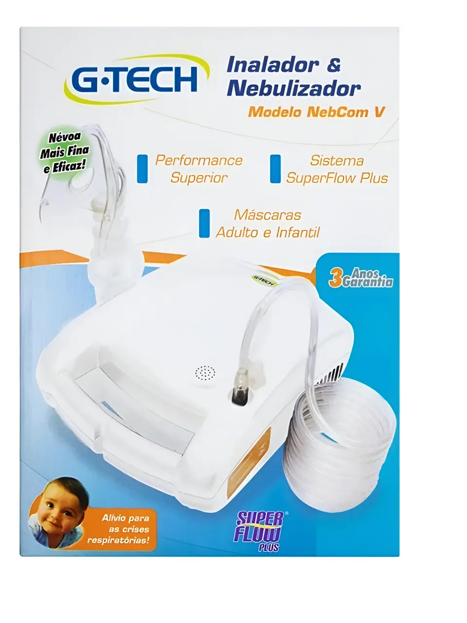 Aparelho Nebulizador Inalador G-tech Nebcom 5 110/220v Cor Branco