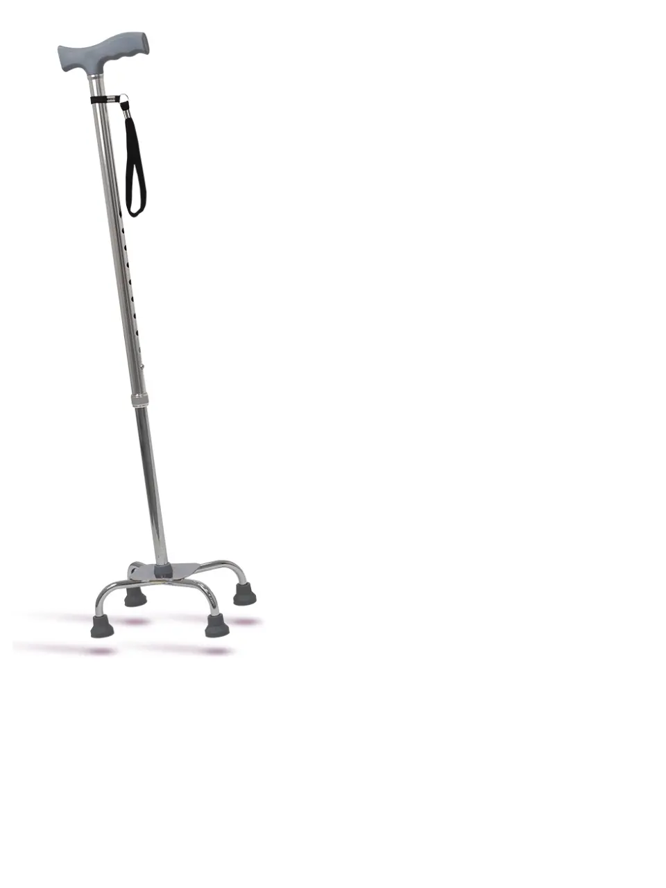 Bengala 4 Pontas Aluminio Extensível Hidrolight Para Idoso Até 100kg Cinza