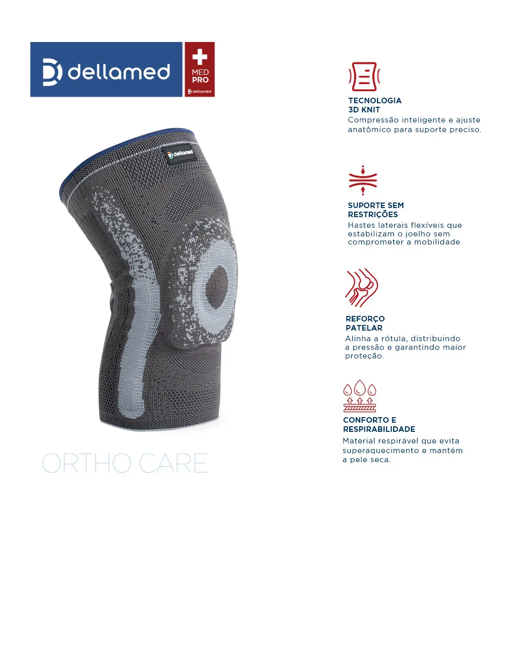 Joelheira Knit com Tecnologia NeoFlow Dellamed