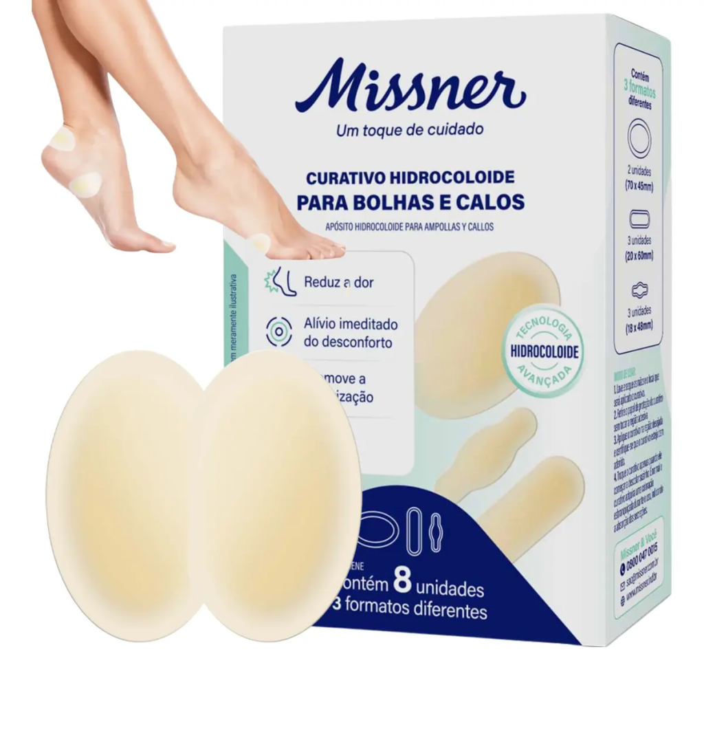 Curativo Hidrocoloide Alívio P/ Bolhas E Calos Missner - 8un