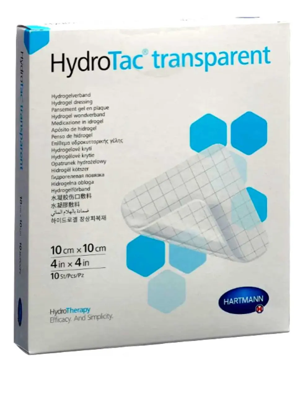 Curativo Hidrogel Hydrotac Transparent Placa 10x10cm Hartman