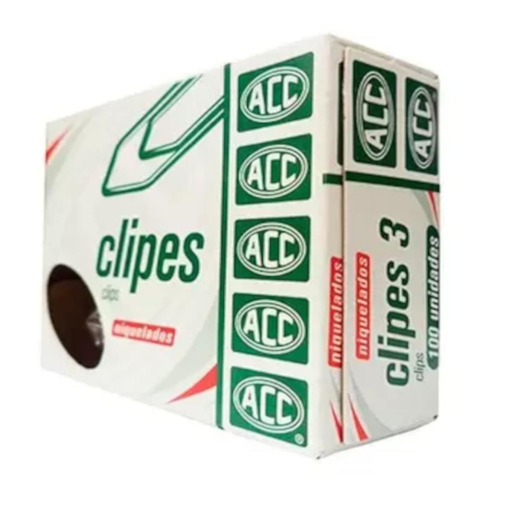 Clips Niquelados ACC Nº 3 Cx 100