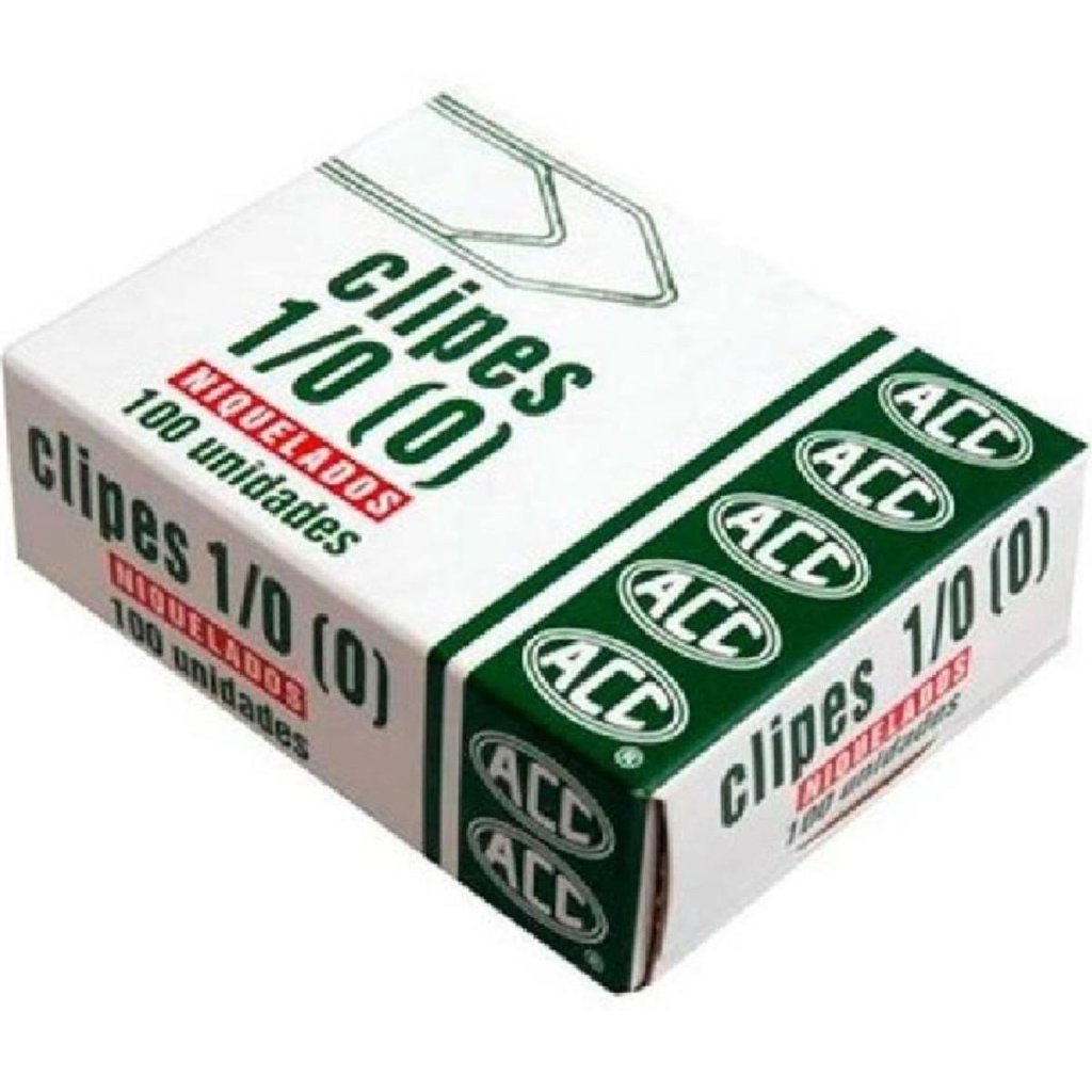Clips Niquelados ACC 1/0 Cx 100