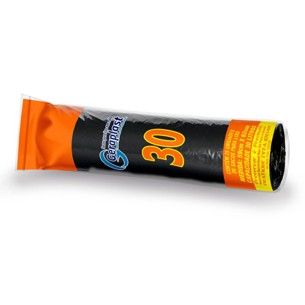 Saco Plástico Geraplast Para Lixo 30L