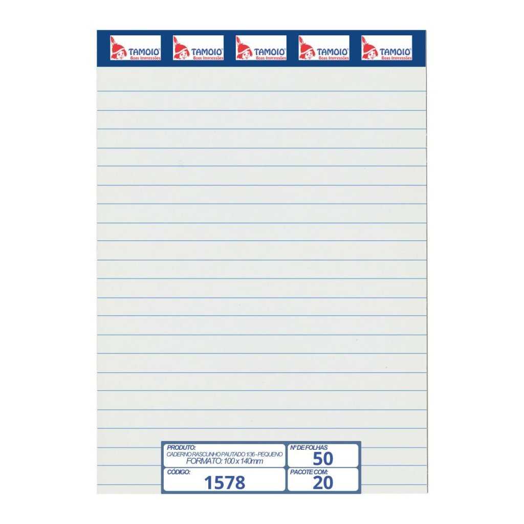 Bloco Para Rascunho Tamoio Com Pauta 100x140mm