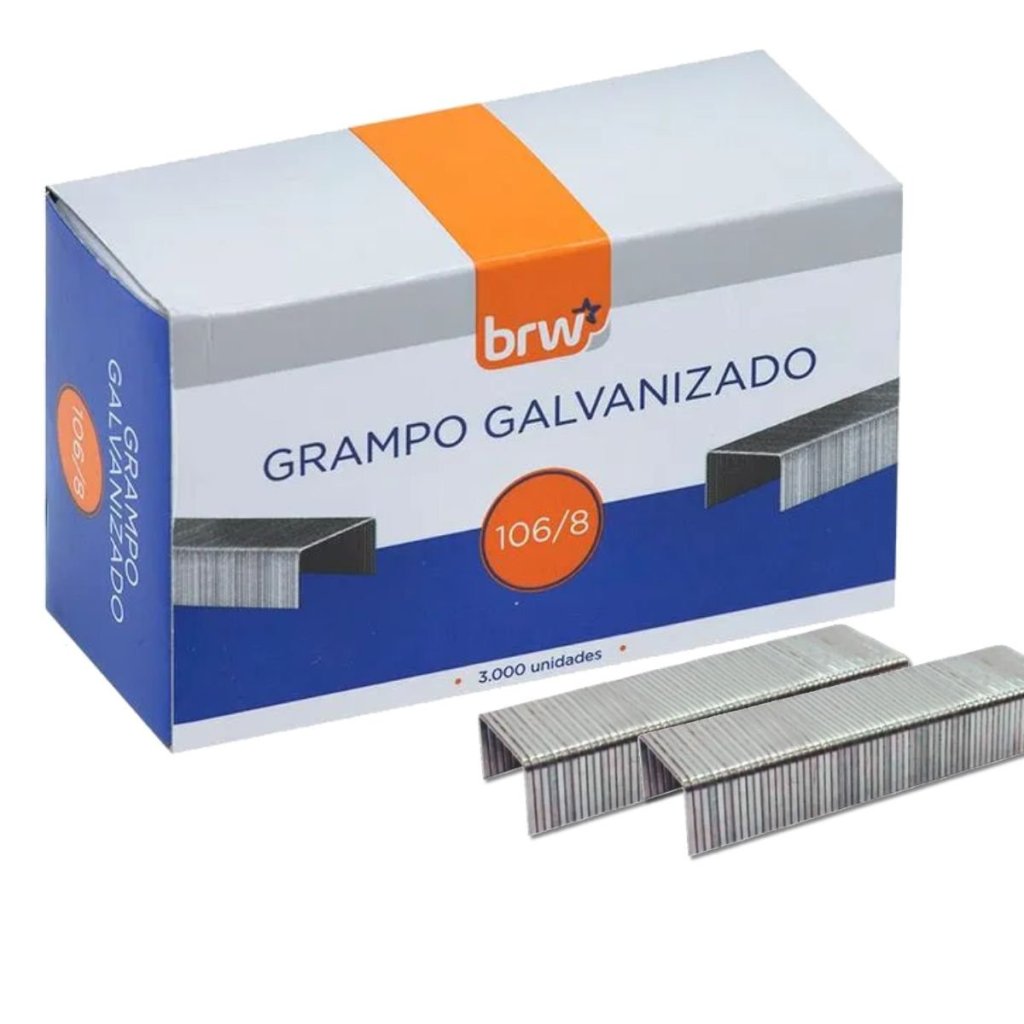 Grampo Para Grampeador BRW 106/8 Galvanizado (3000 Unidades)