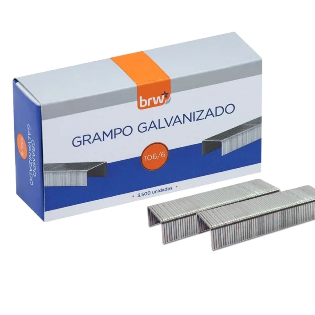 Grampo Para Grampeador BRW 106/6 Galvanizado (3500 Unidades)