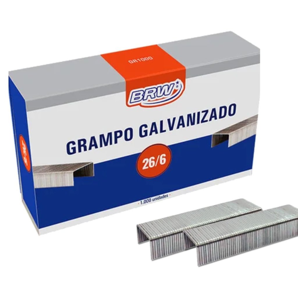 Grampo Para Grampeador BRW 26/6 Galvanizado (5000 Unidades)