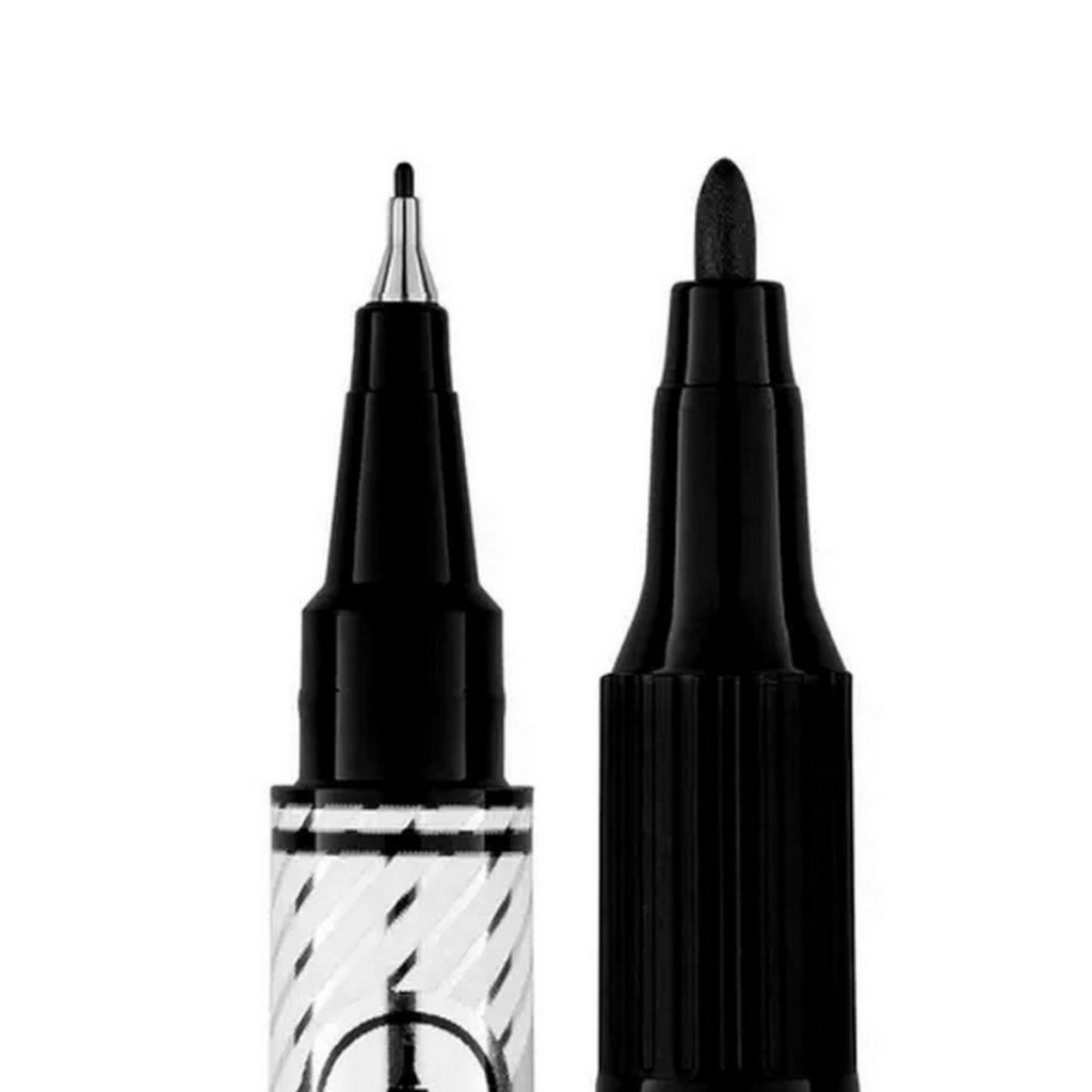Caneta Retro Ponta Dupla BRW Preta
