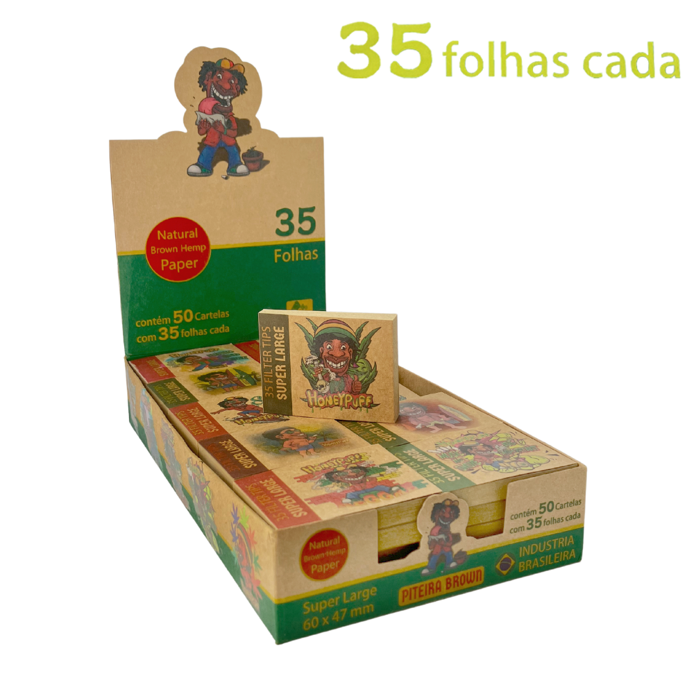 Piteira de papel HoneyPuff - Marrom - Unidade