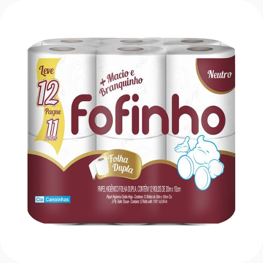 Papel Higiênico 12 Rolos Fofinho 