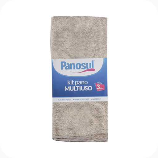 Kit 3 Panos Microfibra Multiuso 28x28cm 