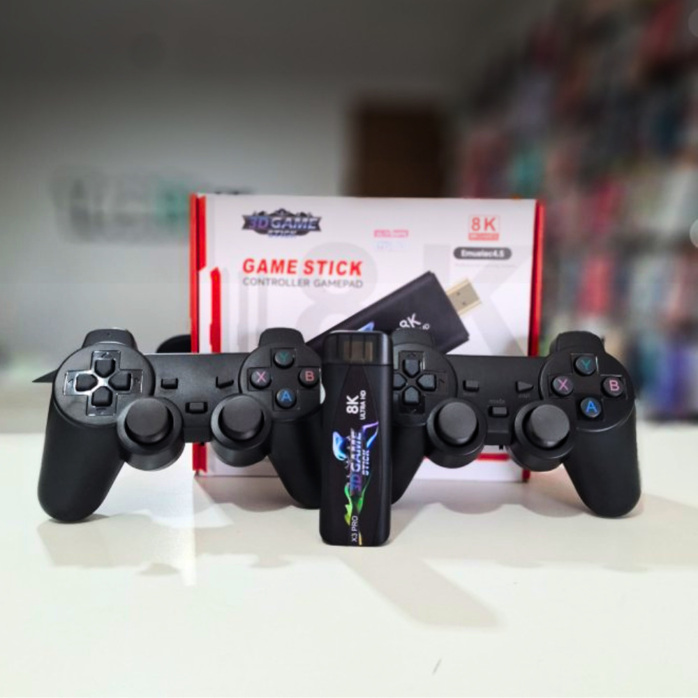 Game Stick Retrô X3 Pro EmuELEC 4.5 + 2 Controles