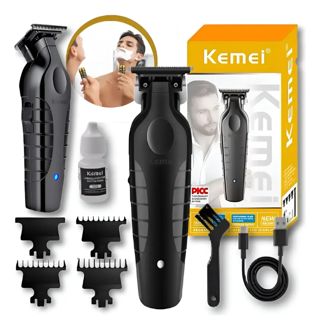 Máquina Aparadora/Detalhes Kemei KM-2299 - Corte muito preciso e silencioso