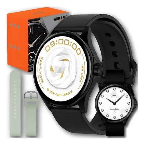 Smartwatch Aurafit AM12 100% Original | 2 Pulseiras - AMOLED - Redondo 1,43